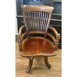 A Late Victorian Mahogany Swivel Chair. Circa 1890