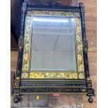 A Fine Aesthetic Movement Ebonised and Gilt Mirror. Circa 1875. Decorated with flowers and