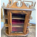 A Late Victorian Mahogany Hanging Display Cabinet. The doors opening to reveal three shelves. 60cm x