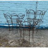 Victorian iron wirework garden planters