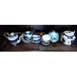 A Vienna Coffee Service, Ruskin Crown Pottery tureen and other ceramics, including two thimbles.