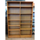 A Large Modern Hardwood Open Bookcase. With numerous adjustable shelves.