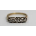 A Five Stone Diamond Ring. Size M. Approx 3.46 gms