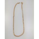 A 9ct gold flat link neck chain.