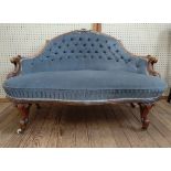 A Victorian Button back low Sofa.