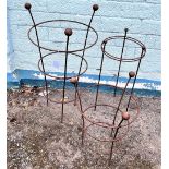 Victorian iron wirework garden planters