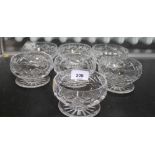 A Set of Six Cut Glass Fruit Bowls and one other similar. 10cm diameter (7)