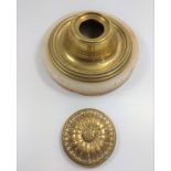 Brass and marble inkwell