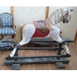 A Vintage White Rocking Horse. With some restorations. Approx. 98cm to seat 126cm to head, 157cm