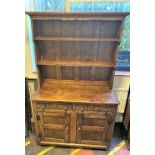 An Oak Welsh Dresser. 20th century reproduction.