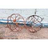Victorian Iron wirework garden planters of Circular form.