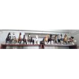 Seventeen plastic models of horses. (17)