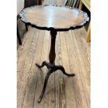 Antique mahogany tilt-top table with pie crust top