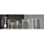 A rummer, six air-twist stem glasses and two baluster stem glasses. (9)
