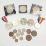 A small collection of modern English coins.