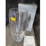 A Waterford Marquis glass vase with original box 23cm.