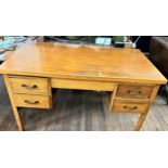 A Large Oak Desk. 20th century. Fitted with four drawers.