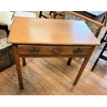 An Oak Side table. Circa 1900. Fitted with a single drawer. 66cm x 75cm x 46cm.