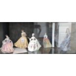 Coalport The Diamond Fairy 25cm and four Royal Doulton ladies (5)