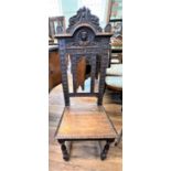 A Victorian Oak Hall Chair. Circa 1890