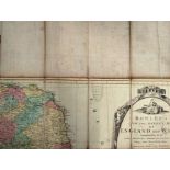 A 1782 map on canvas of England and Wales.