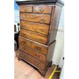 A George III mahogany Chest on chest. Circa 1760. The upper portion fitted with two short and
