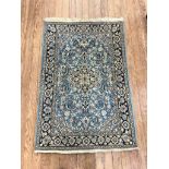 Modern Qom Rug. 156 x 102cm. Blue 50+ years. The Qom Province of Iran, around 100 km south of