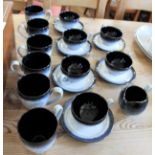 Denby Halo heritage range milk jug, six cups, six saucers, six mugs. (19)