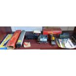 Dinky Toys 52 Cunard White Star Queen Mary in original box and triang Britannia and assorted rolling