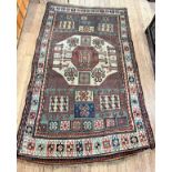 Kazak rug. Over 100 years old. The geometric designs are inspired by early village weaving of the