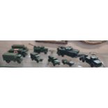 Dinky Toys 1950's Military issues including Mighty Antar Tank Transporter. (9)