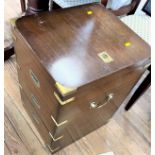 A mahogany Brass Bound Cabinet. 20th century. With hinged top and dummy drawers.