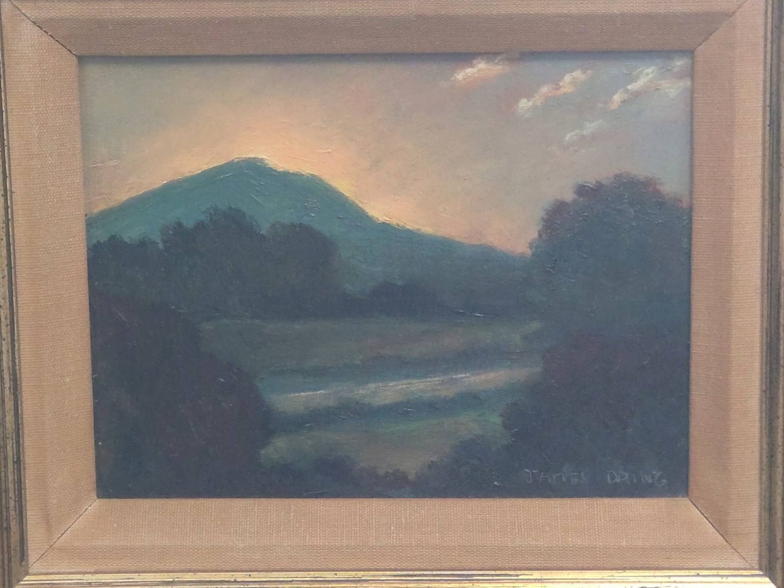 James Dring oil of Wensleydale, signed lower right. Framed. 8 October 1905, London Died: 1985.