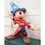 Large vintage Disney Fantasia Mickey Mouse Sorcerer's Apprentice resin statue. Disney logo on base.