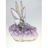 One Piece of Natural Amethyst Quartz, decorated with a fairy.