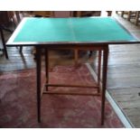 A Vintage card table. With green baize top. 71 x 70 x 51cm.