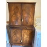 A mahogany veneered Drinks cabinet (contents not included). Circa 1970. 160cm x 80cm x 40cm.