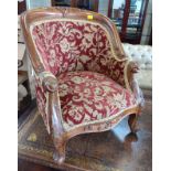 An Apprentice Piece or French Style Child's Chair. With stained beechwood frame.