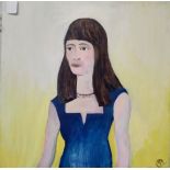 Oil painting of artist Lorna Webber by Conway-Jones