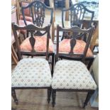 Two pairs of late Victorian dining chairs.