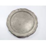 A pewter plate. Possibly 18th century. With Swiss touch marks.