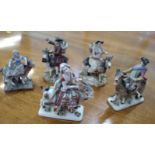 WITHDRAWN Five porcelain goats with "jockeys". Two have "Stevenson Sharp King St, Derby" stamped on
