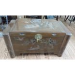 An Asian Camphor wood chest. 20th century. 53 x 101 x 55cm.