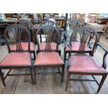 Six George III Style mahogany Dining Chairs, including 2 carvers.