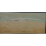 Painting of a beach in a gold frame 30cm x 66cm (frame 62cm x 98cm)