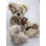 Charlie Bear: Marshmallow from the 2016 collection. Approx. 44cm. The coat is cream and grey with