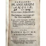 Catalogus Plantarum Angliae. 1670. Joannis Raii. Leather bound, some staining and torn front
