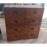 A Victorian military chest, splits in half but no side handles. 95cm x 92cm x 45cm.