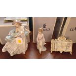 Lladro Summer Serenade 33cm, Basket of Love 25cm, and Words of Love (open book) with boxes (3)