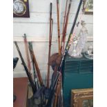 Ten fishing rods